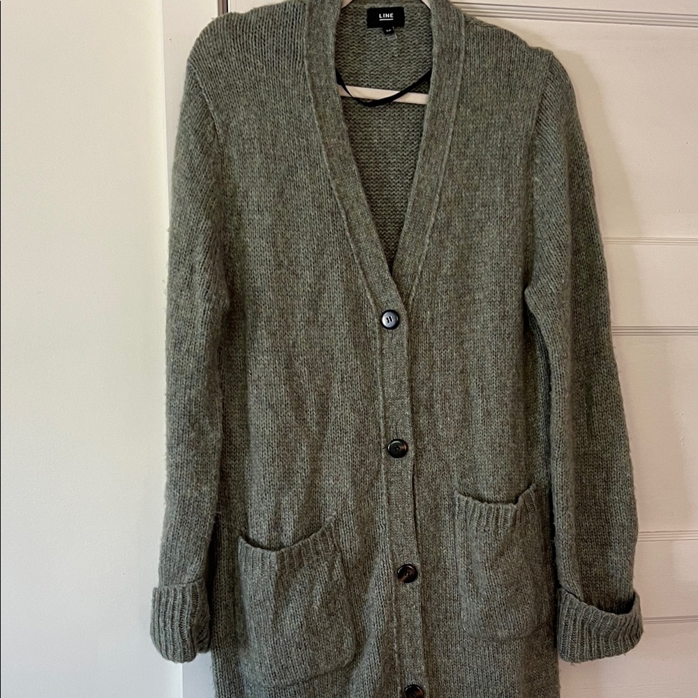 Cozy Green Cardigan Sweater